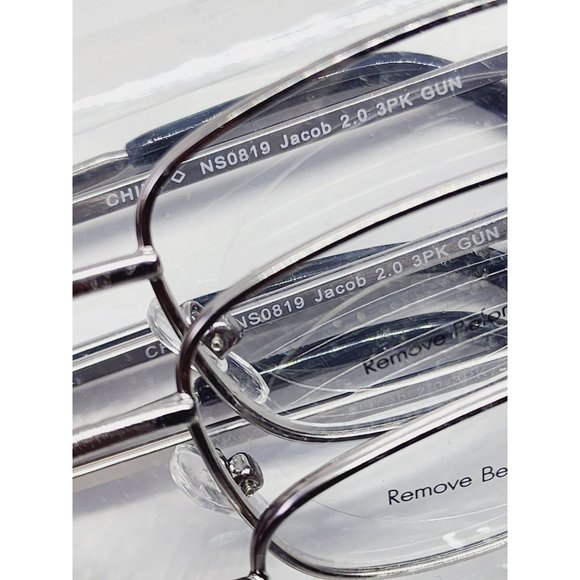 2019 CVS Health 3 Pair Value Pack +1.50 Jacob 2.0 Gun Metal Gray Readers Reading - Picture 12 of 16